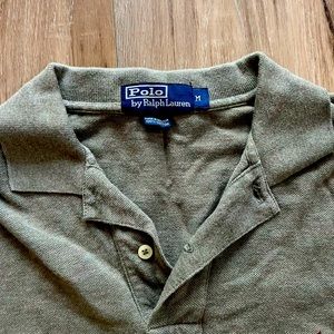 Long sleeve olive green color POLO shirt